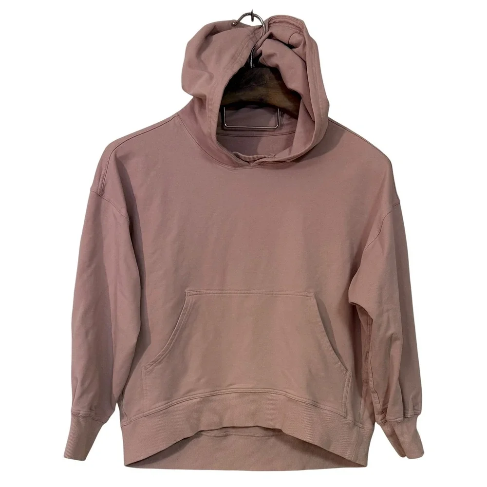 Lululemon Womens LA Back in Action Hoodie Pink Pullover Sweatshirt Lounge Cozy 6